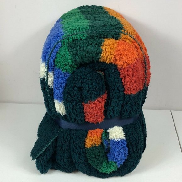 Pendleton Sherpa Fleece Blanket Evergreen Stripe Queen New 98 X 92 Inches Soft - Picture 8 of 12